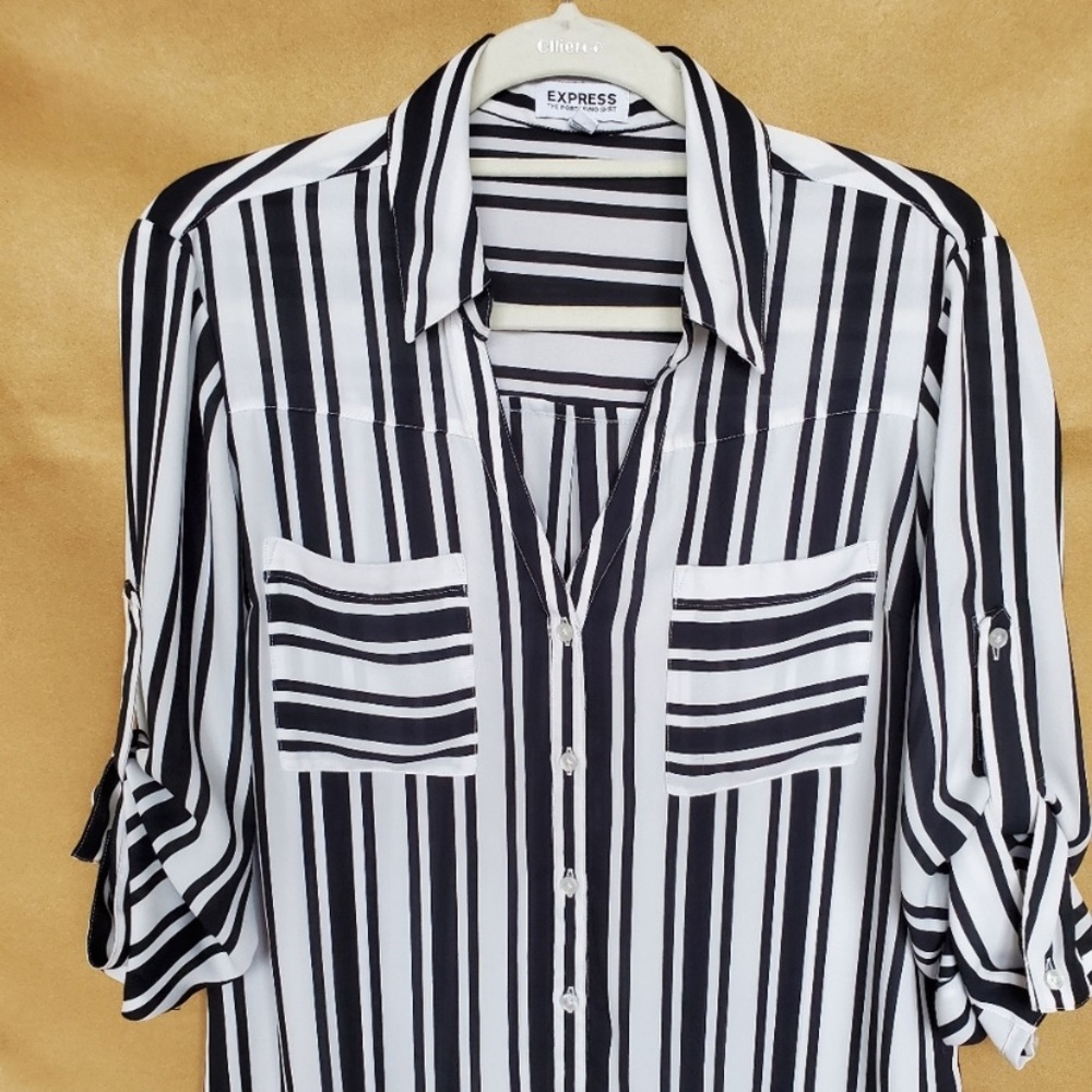 Express Womens Striped Portofino Button Down